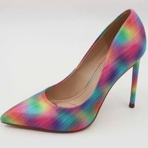 NWT! Rainbow Pointed Toe Stiletto Heel Pumps